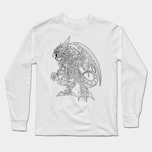 mexican quetzalcoatl tribal dragon ecopop kaiju in mandala art Long Sleeve T-Shirt